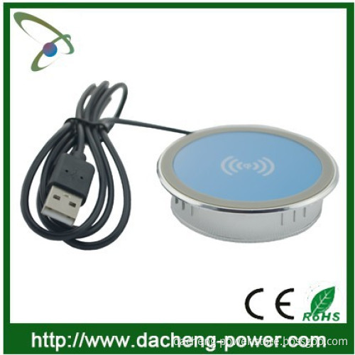 Waterproof design qi charger furniture wireless charger for furniture/desktop/coffee house